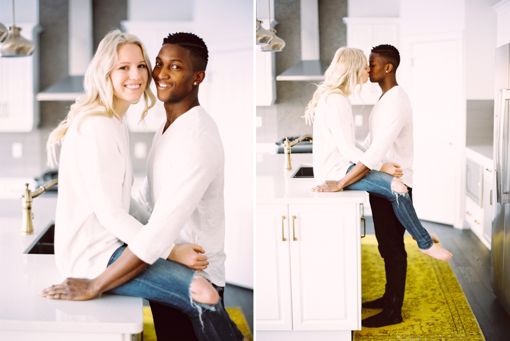 Couples Photographer | In home engagement session | Calgary couples photography