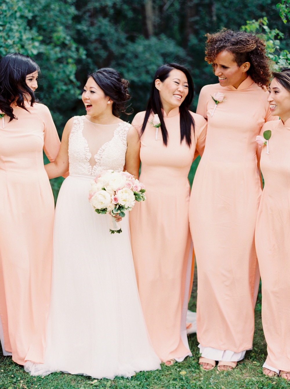 Calgary Wedding Photographers | Edmonton Vietnamese German Wedding | Watters wedding dress & multi colored asian dresses