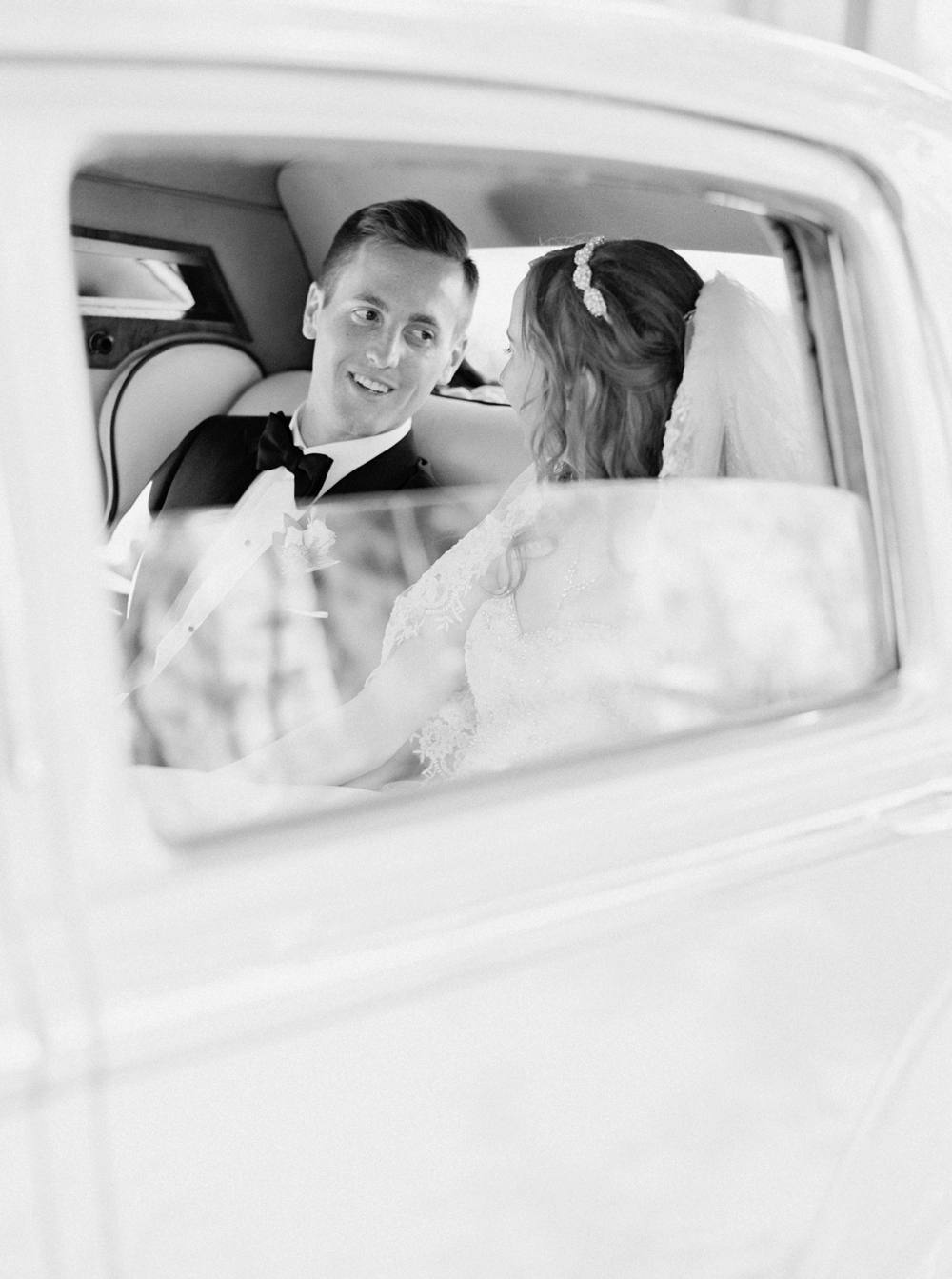 Calgary Wedding Photographer | Canmore Wedding Photographers | Banff Wedding Photography | Fairmont Palliser | Calgary Church | Blue bridesmaids | Vintage Car