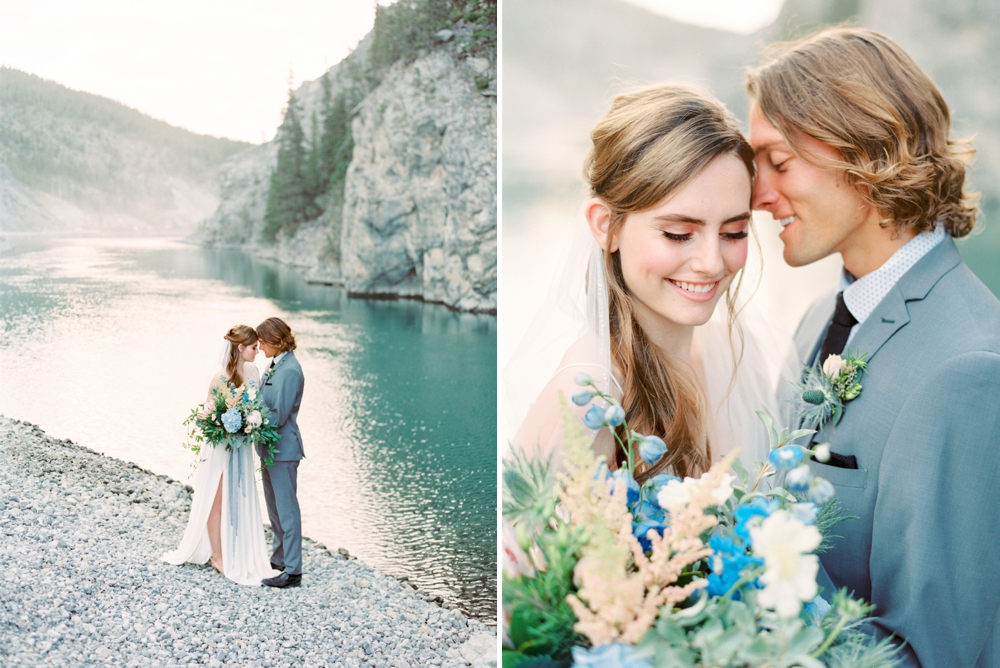 Canmore Wedding Photographers | Calgary wedding photography | Naturally Chic Weddings | Willow Flower Co. | The Bridal Boutique | Natural Blues and Greys Editorial Shoot