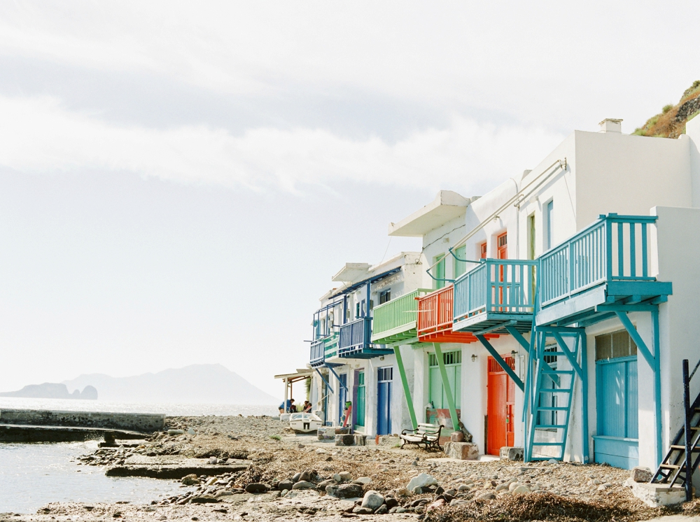 Greece Milos Boat Houses | greece destination wedding photographers | travel photography colored houses