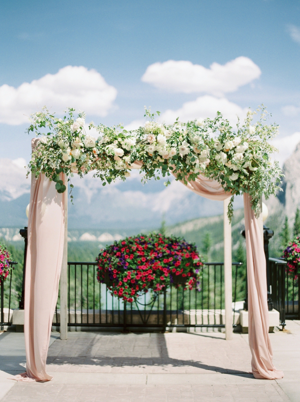 Ceremony floral arch | fairmont banff springs hotel wedding ceremony canadian rocky mountains | banff wedding photographers