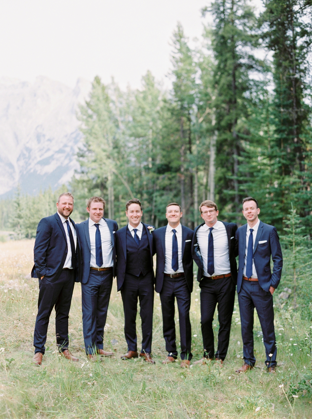 groomsmen | Banff springs wedding photographers | fairmont banff rocky mountain wedding | Justine Milton fine art film Photography