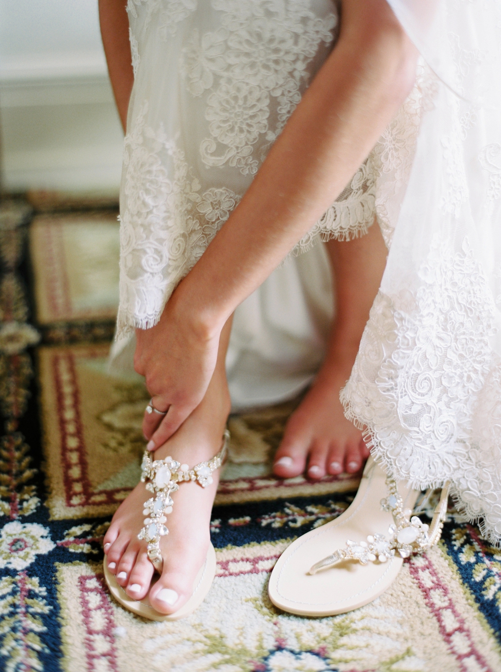 bride getting dressed bella belle shoes | Banff springs wedding photographers | fairmont banff rocky mountain wedding | Justine Milton fine art film Photography