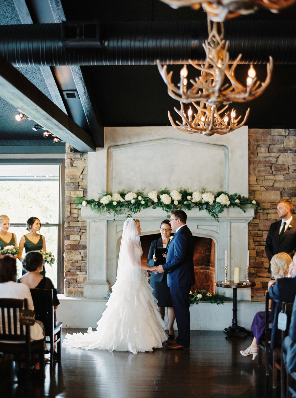 Calgary wedding photographers | The lake house wedding | Fireplace wedding ceremony | Justine Milton Photography