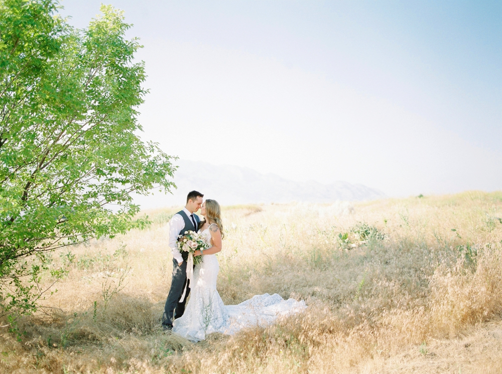 Sanctuary Gardens Kelowna Wedding | Elopement Photography | Bride and groom Portraits | Justine Milton Fine Art Film Wedding Photographers
