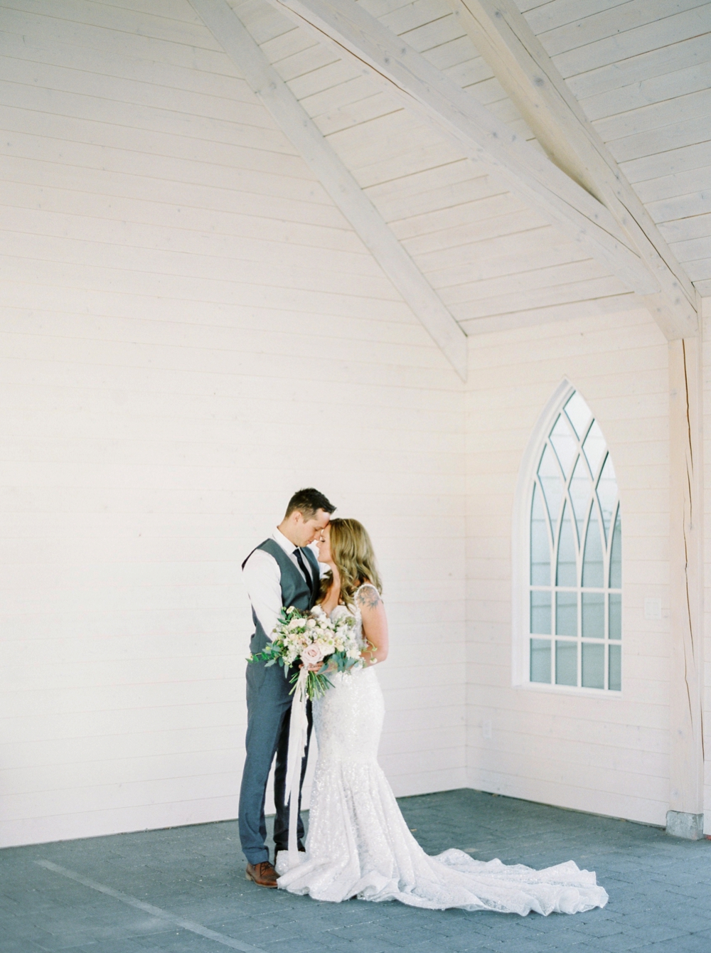 Sanctuary Gardens Kelowna Wedding | Elopement Photography | Bride and groom Portraits | Justine Milton Fine Art Film Wedding Photographers