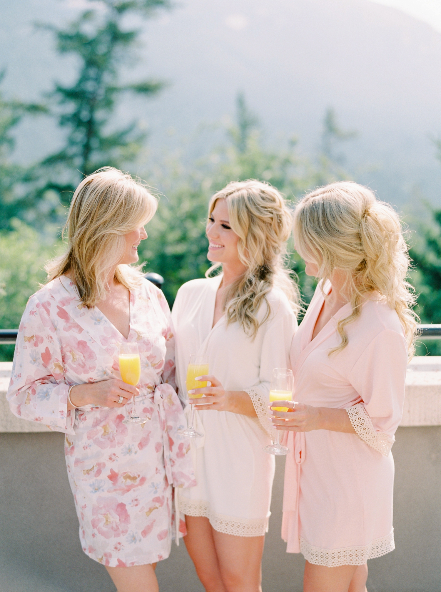 Fairmont Banff Springs Hotel wedding photographers | Justine Milton Fine Art Film Photography | Bridal details pink bridesmaids robes