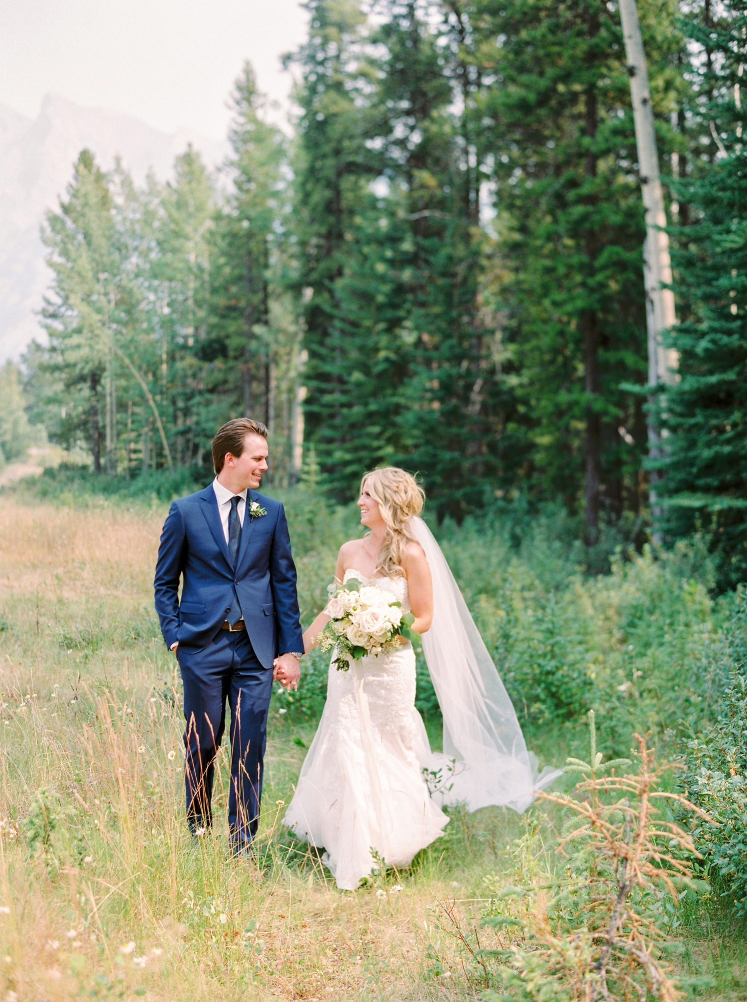 Fairmont Banff Springs Hotel wedding photographers | Justine Milton Fine Art Film Photography | Bride & Groom Portraits
