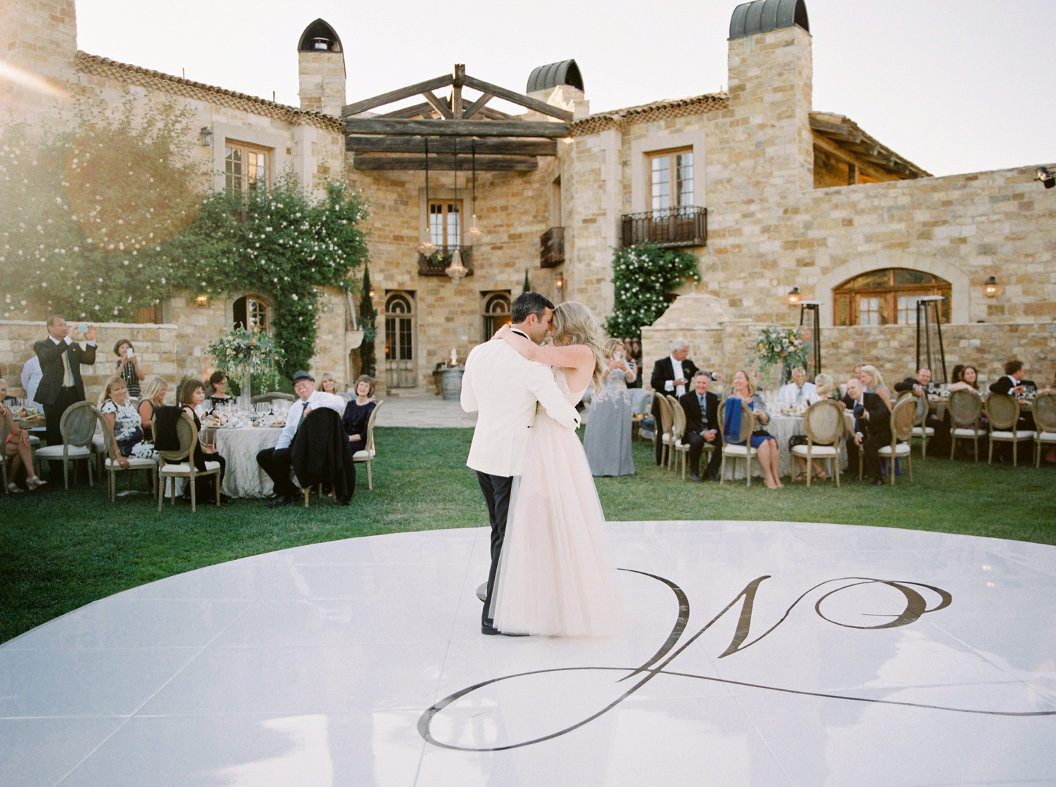 Sunstone Winery and Villa | California Wedding Photographers | Santa Barbara Wedding Photography | Santa Ynez Wedding | Justine Milton Photographer | Fine Art Film | Wedding Reception First Dance