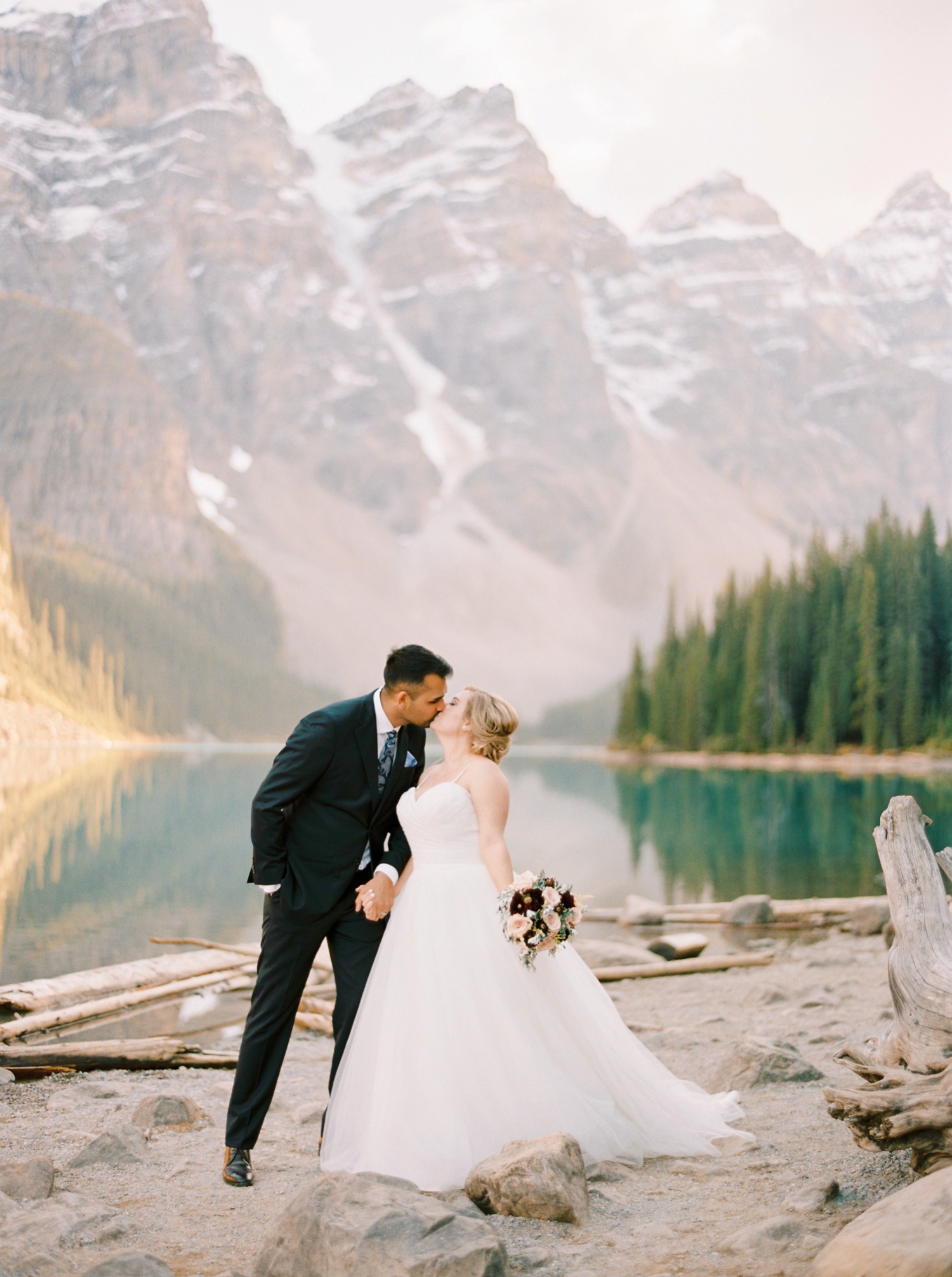 Calgary wedding photographers | banff wedding photographers | fine art film | Justine Milton Photography | wedding vows | elopement photographers | bride portraits | moraine lake