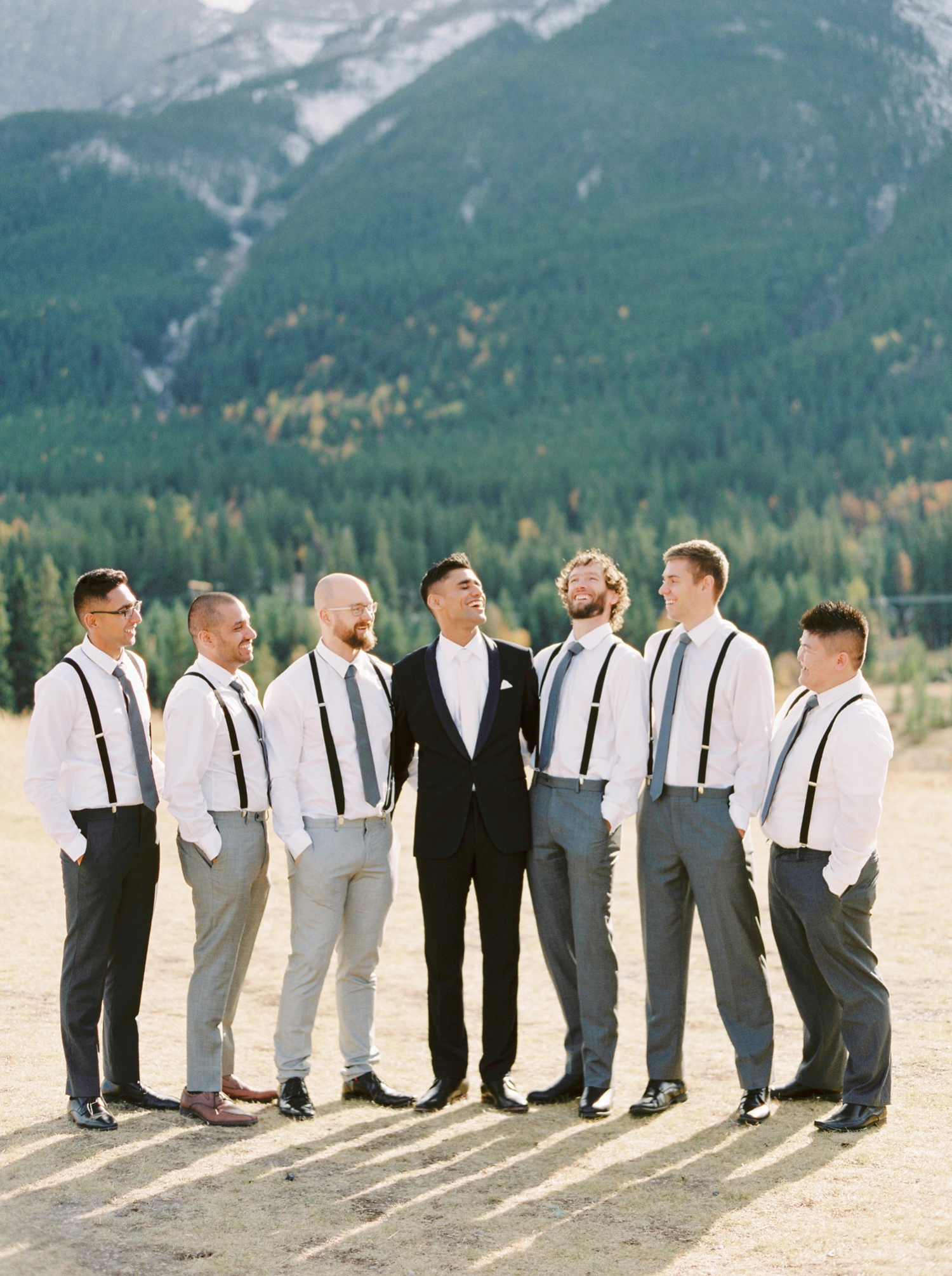 Calgary wedding photographers | fine art film | Justine Milton Photography | canmore wedding photographers | groomsmen portraits | mountain wedding