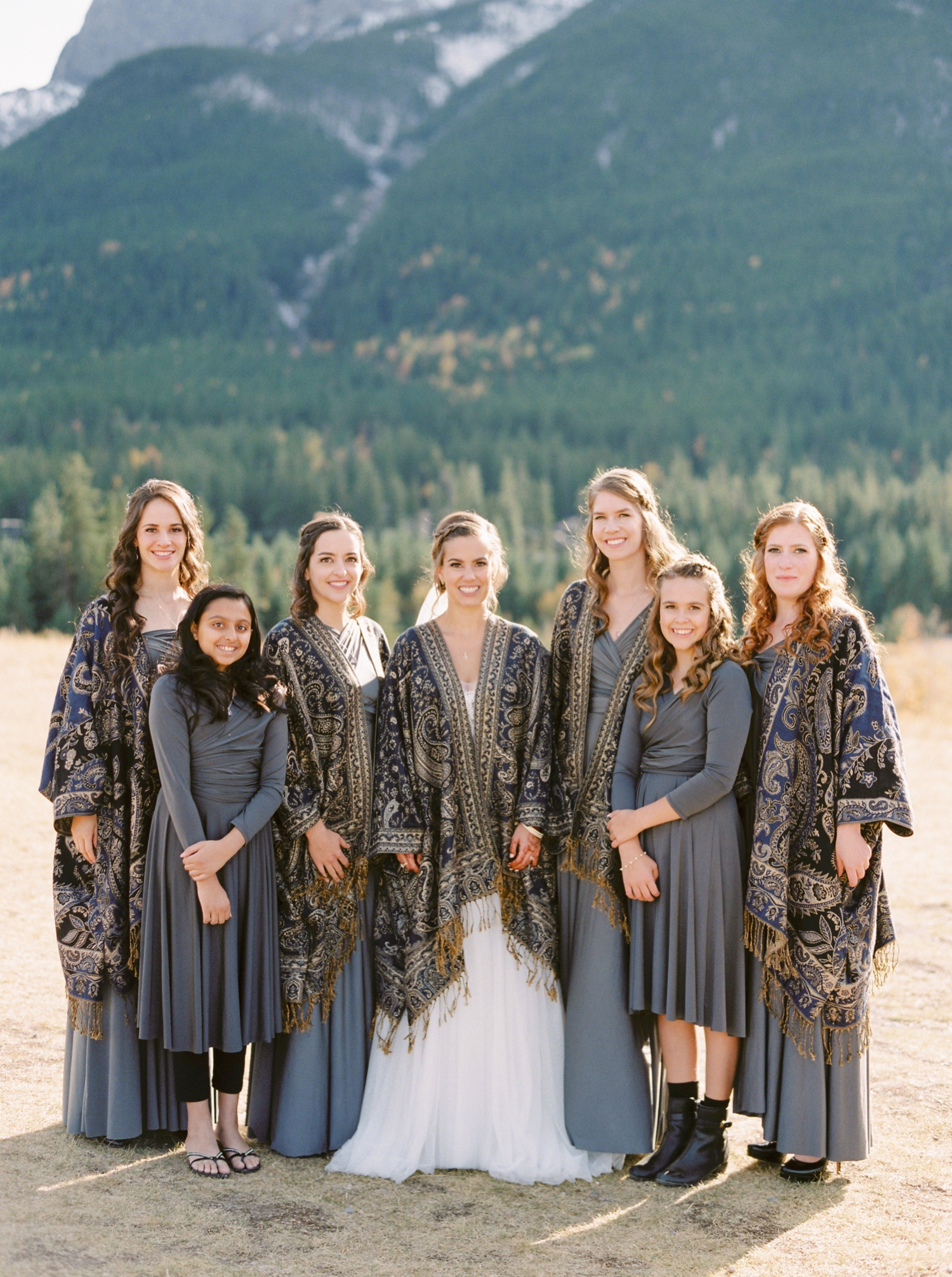 Calgary wedding photographers | fine art film | Justine Milton Photography | canmore wedding photographers | bridesmaids portraits | mountain photography