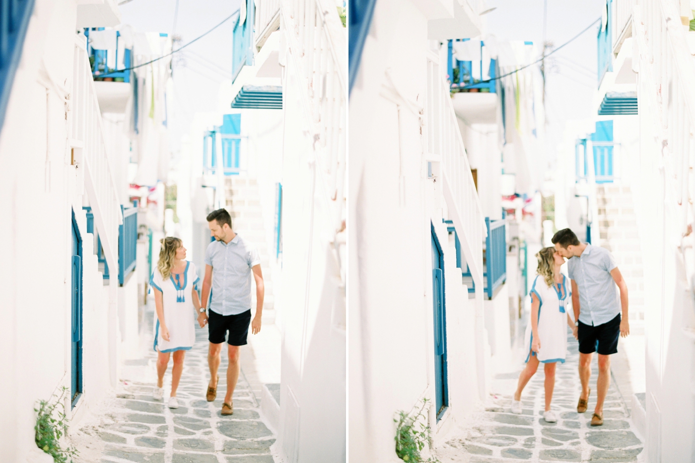 mykonos couples photographer | greece wedding photographers | travel blogger | blue and white streets | justine milton photography