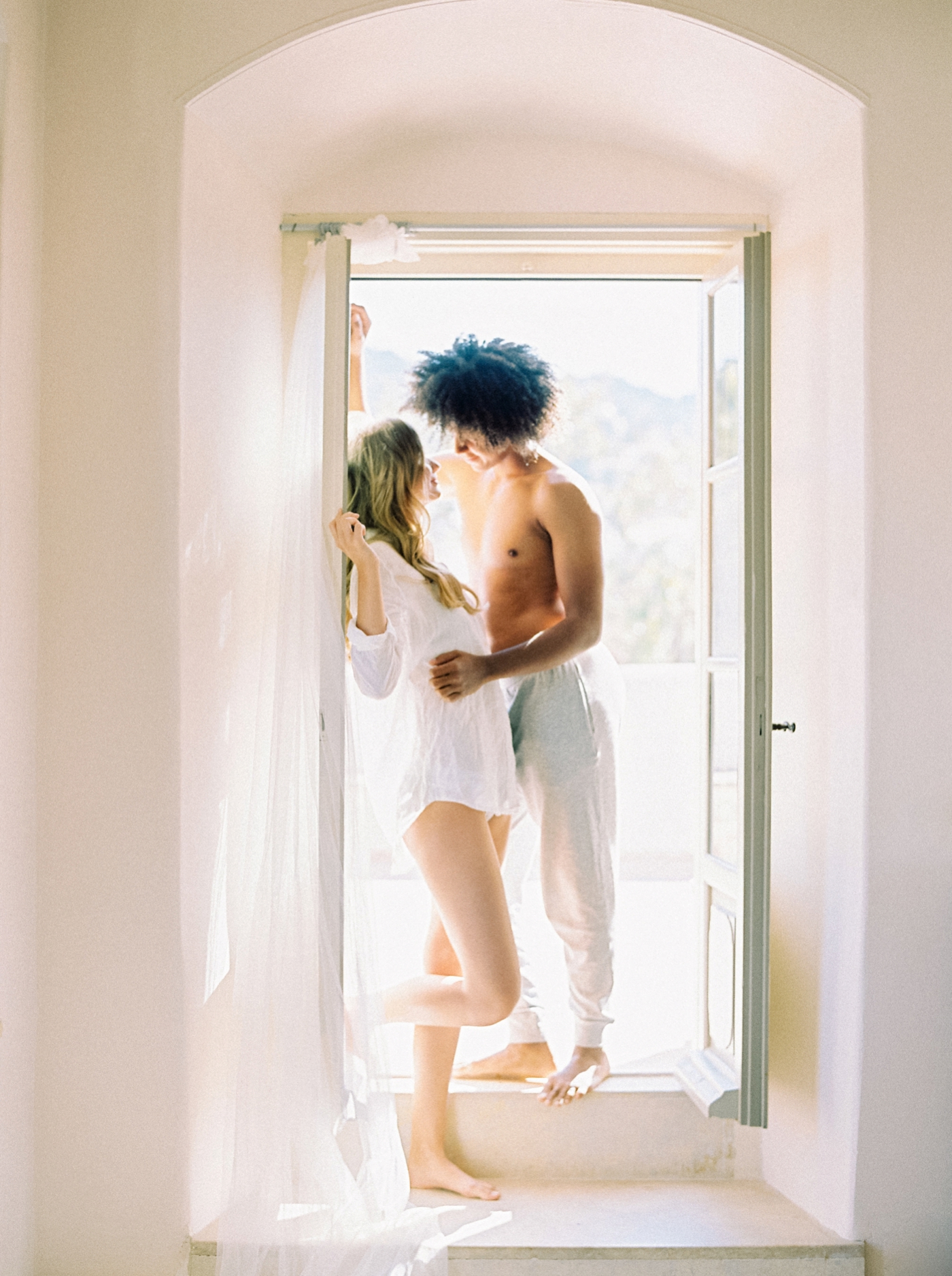 greece destination wedding photographer | intimate at home lifestyle session | engagement photo ideas | film photography 