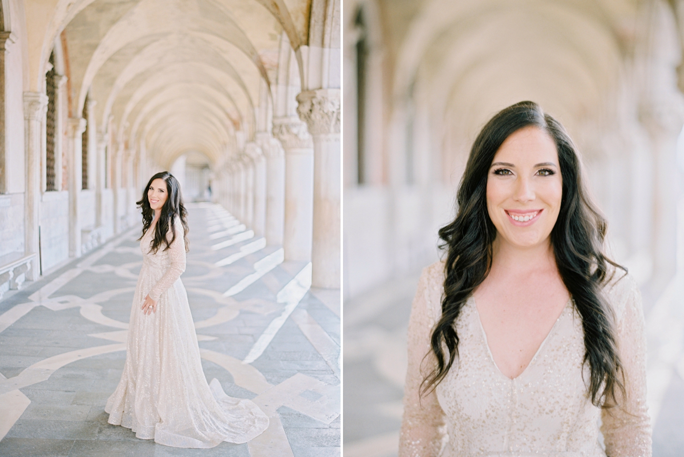 Venice italy wedding photographers | long sleeve wedding dress | italy vow renewal | justine milton fine art film photographer | bridal portraits
