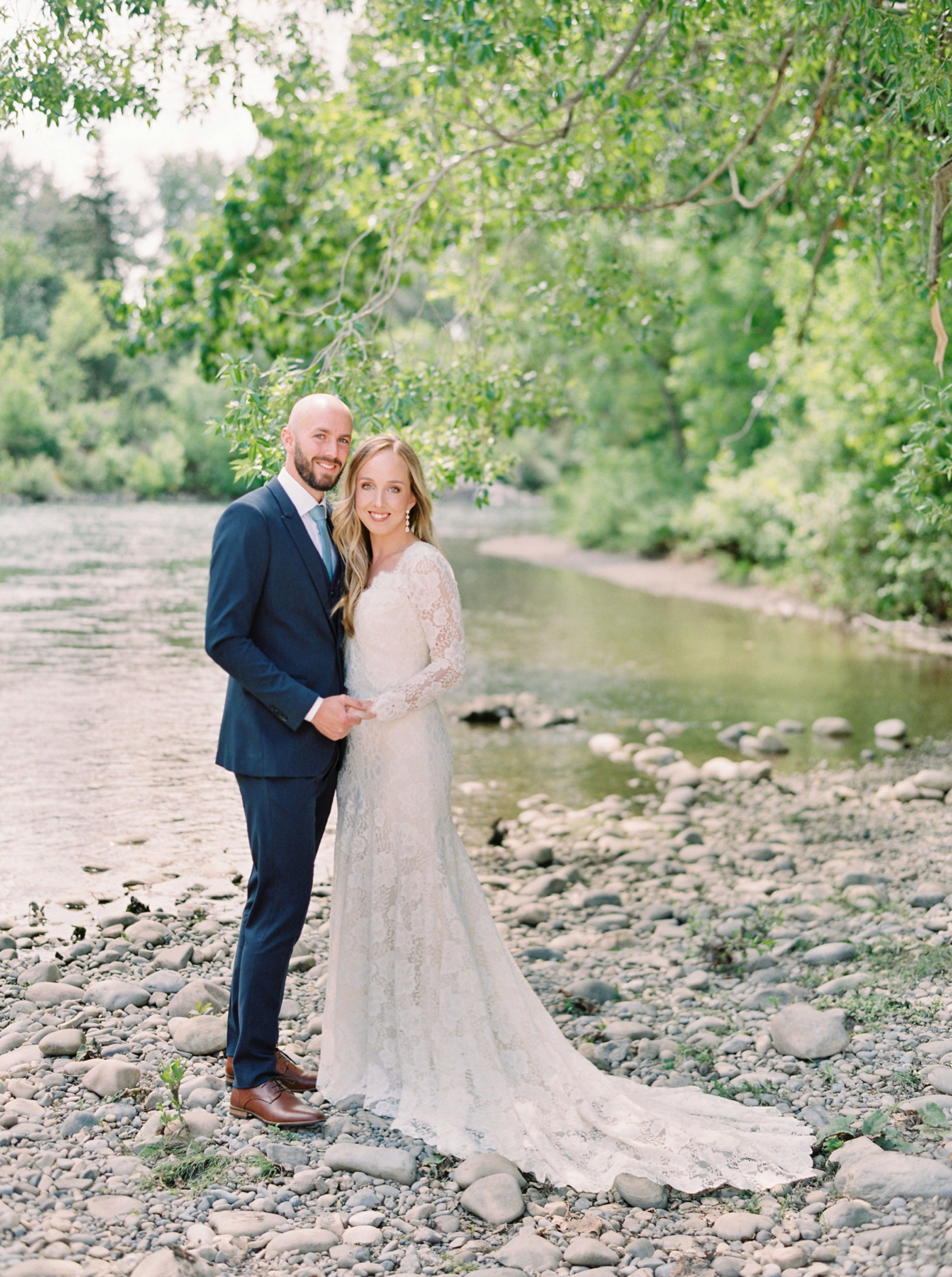Calgary wedding photographers | The Gathered Farm Wedding | Justine milton fine art film photographer | bride and groom portraits
