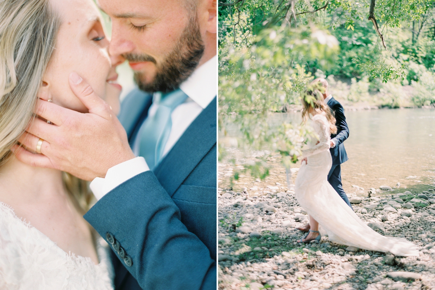 Calgary wedding photographers | The Gathered Farm Wedding | Justine milton fine art film photographer | bride and groom portraits white bridal bouquet white peonies
