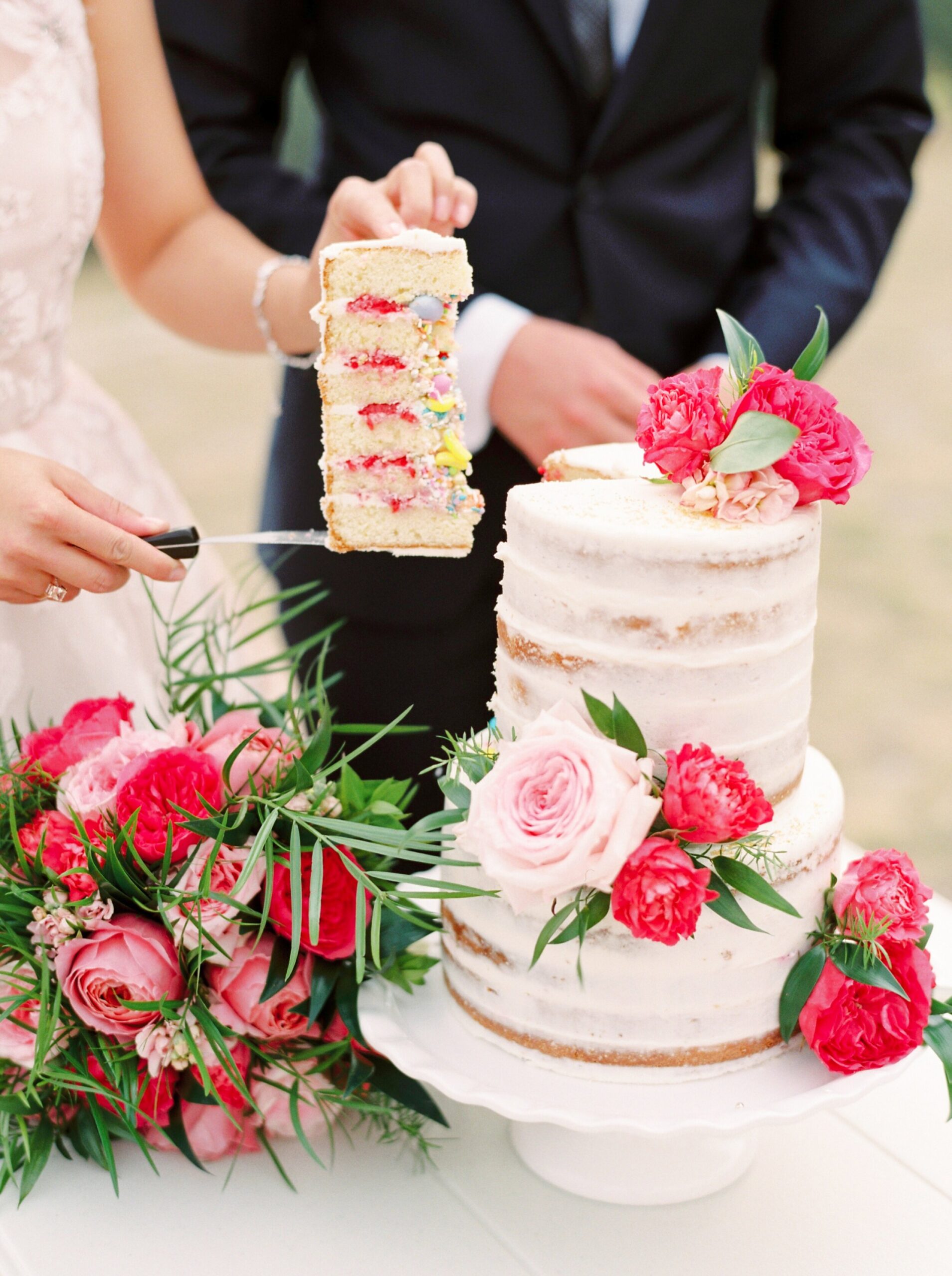  Banff wedding photographer | intimate wedding elopement | wedding cake | bride and groom cutting cake | justine milton photography 