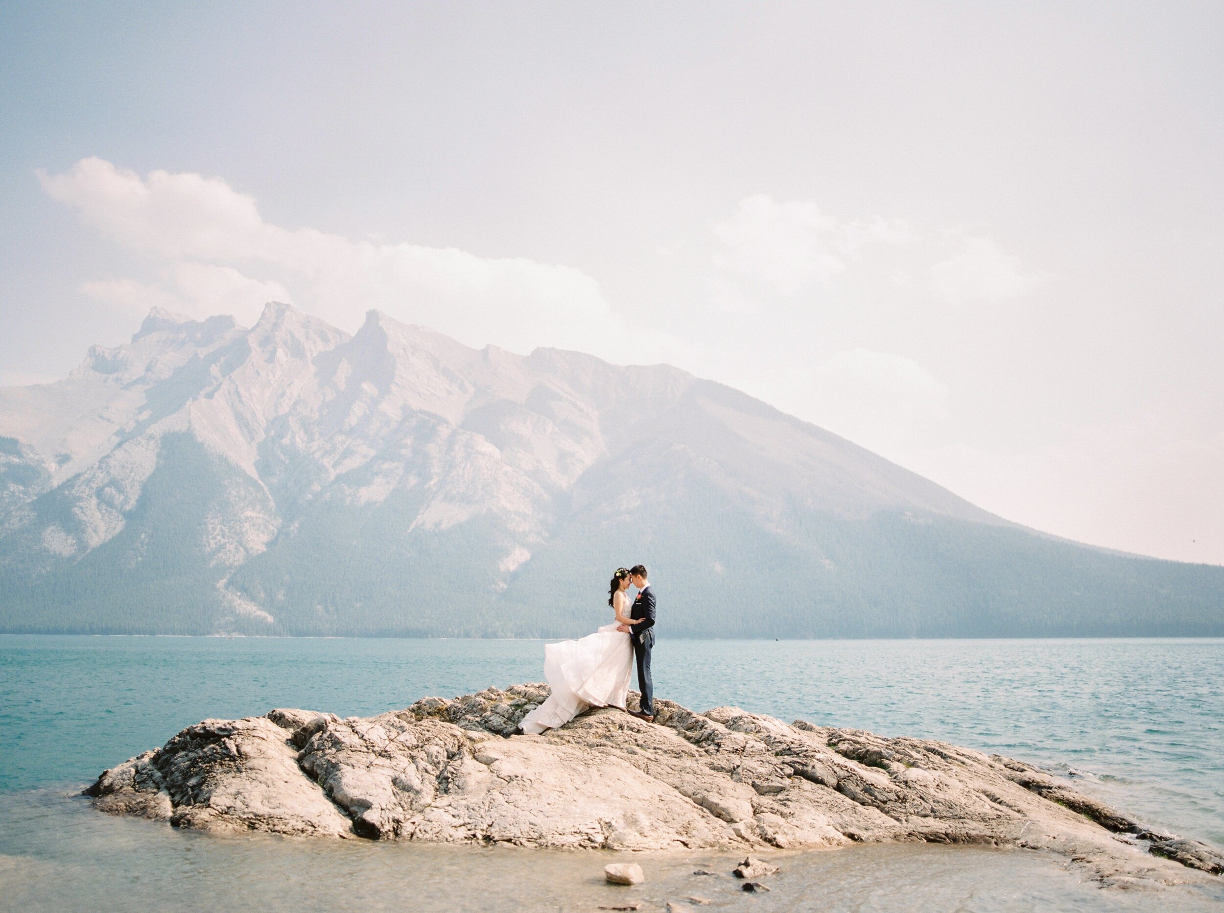  Banff wedding photographer | intimate wedding elopement | bride and groom portraits | justine milton photography 