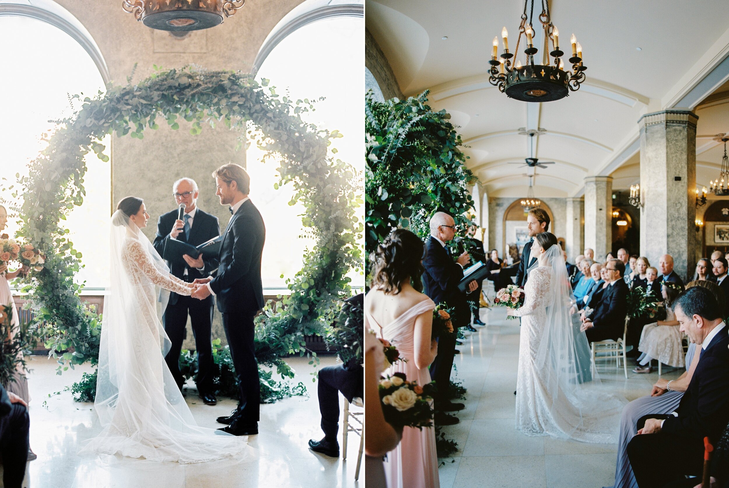 Wedding ceremony arches | infinity circle of greenery leaves and florals for the best wedding ceremony backdrop  at the banff springs hotel 