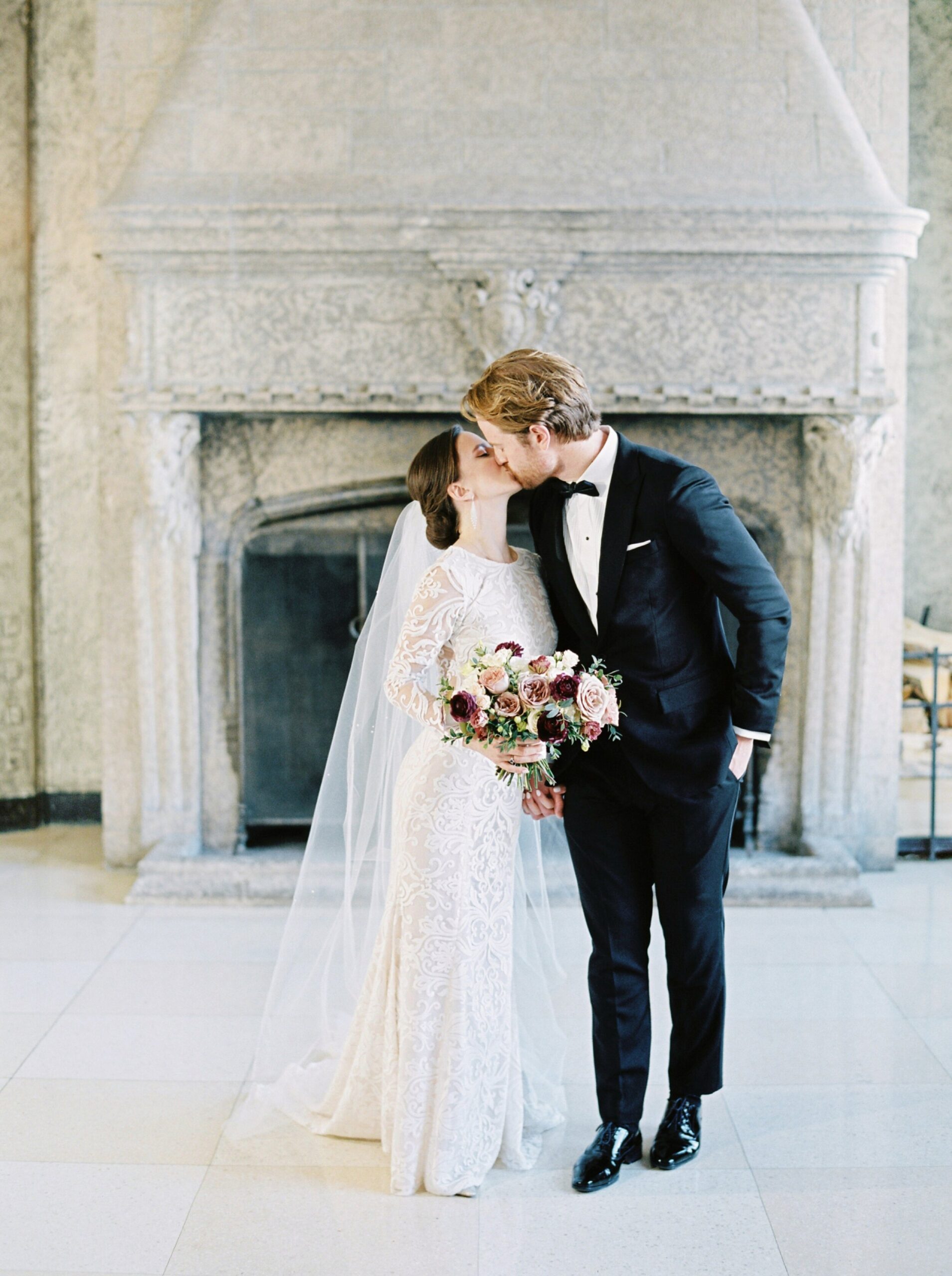  Banff Springs Wedding Photographer | Justine Milton fine art film wedding photography | bride and groom portrait 