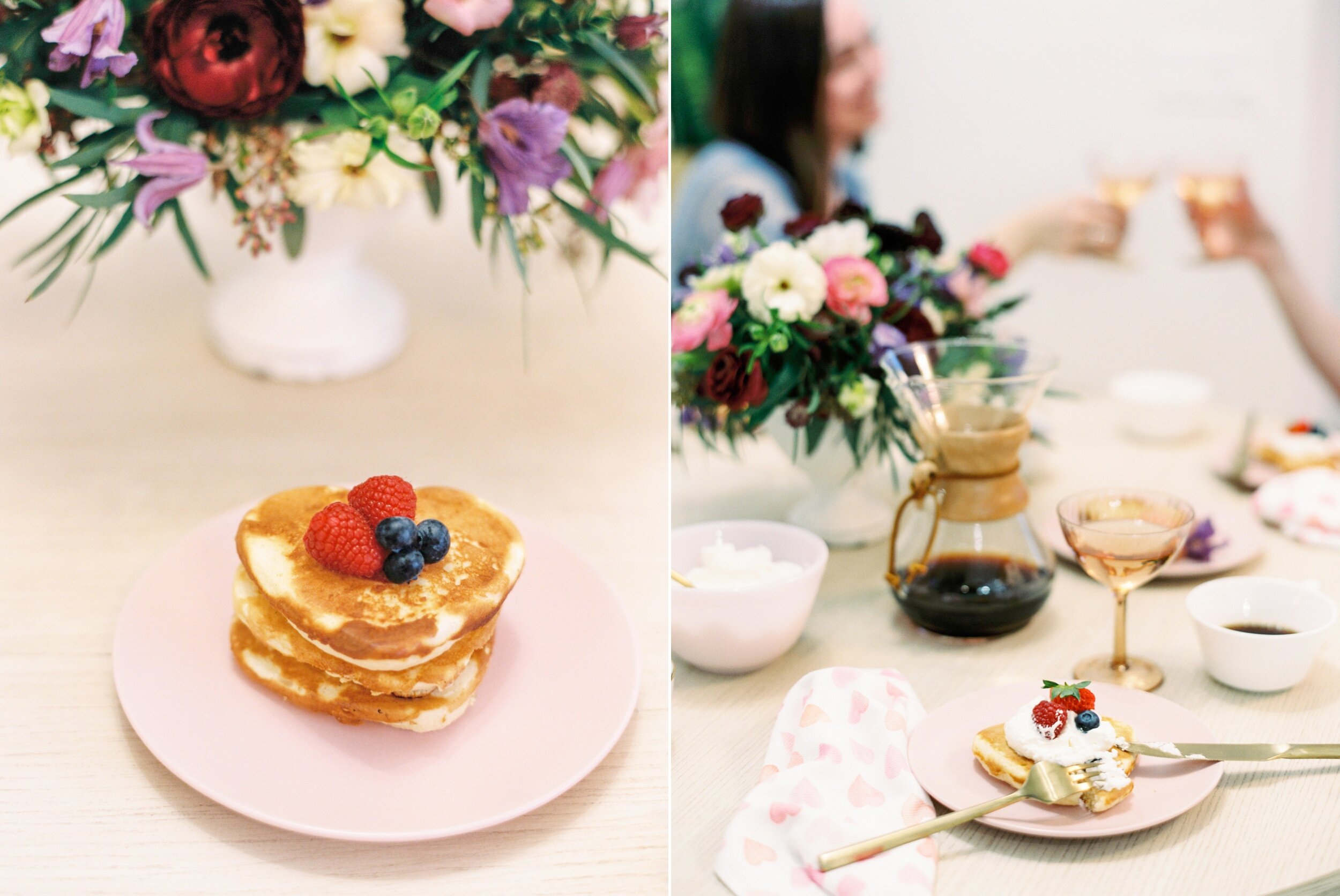  Galentines day brunch | heart shaped pancakes 