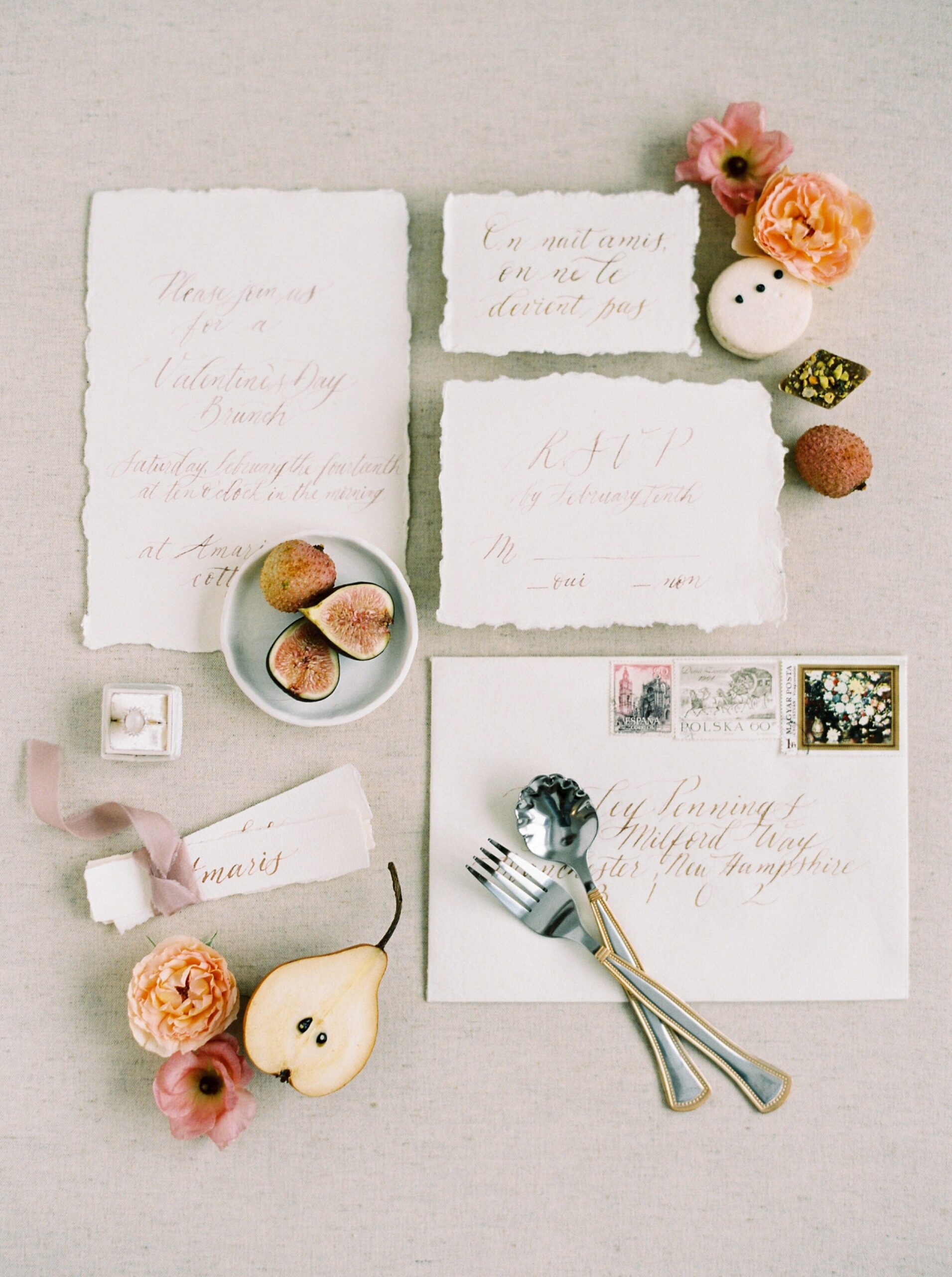  Galentines day brunch | flat lay styling fine art film photographer 