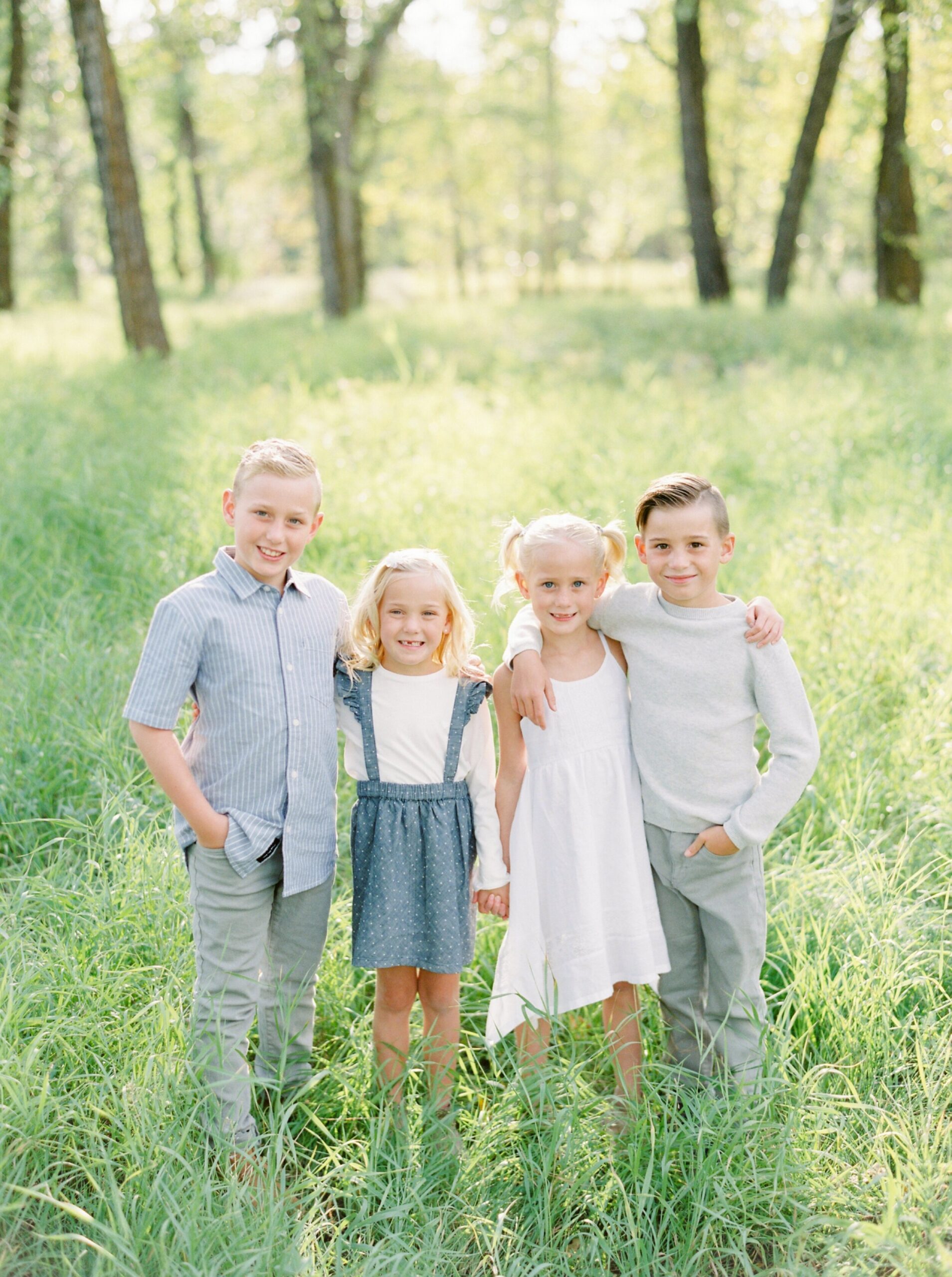family photo outfit inspiration blues and greys and light neutrals