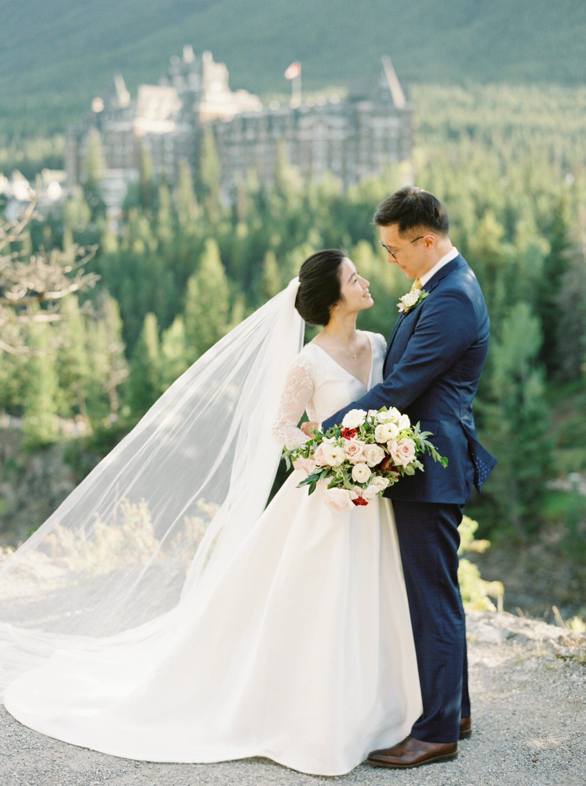  Fairmont Banff Springs hotel wedding photographers | fine art film photography | portra 400 