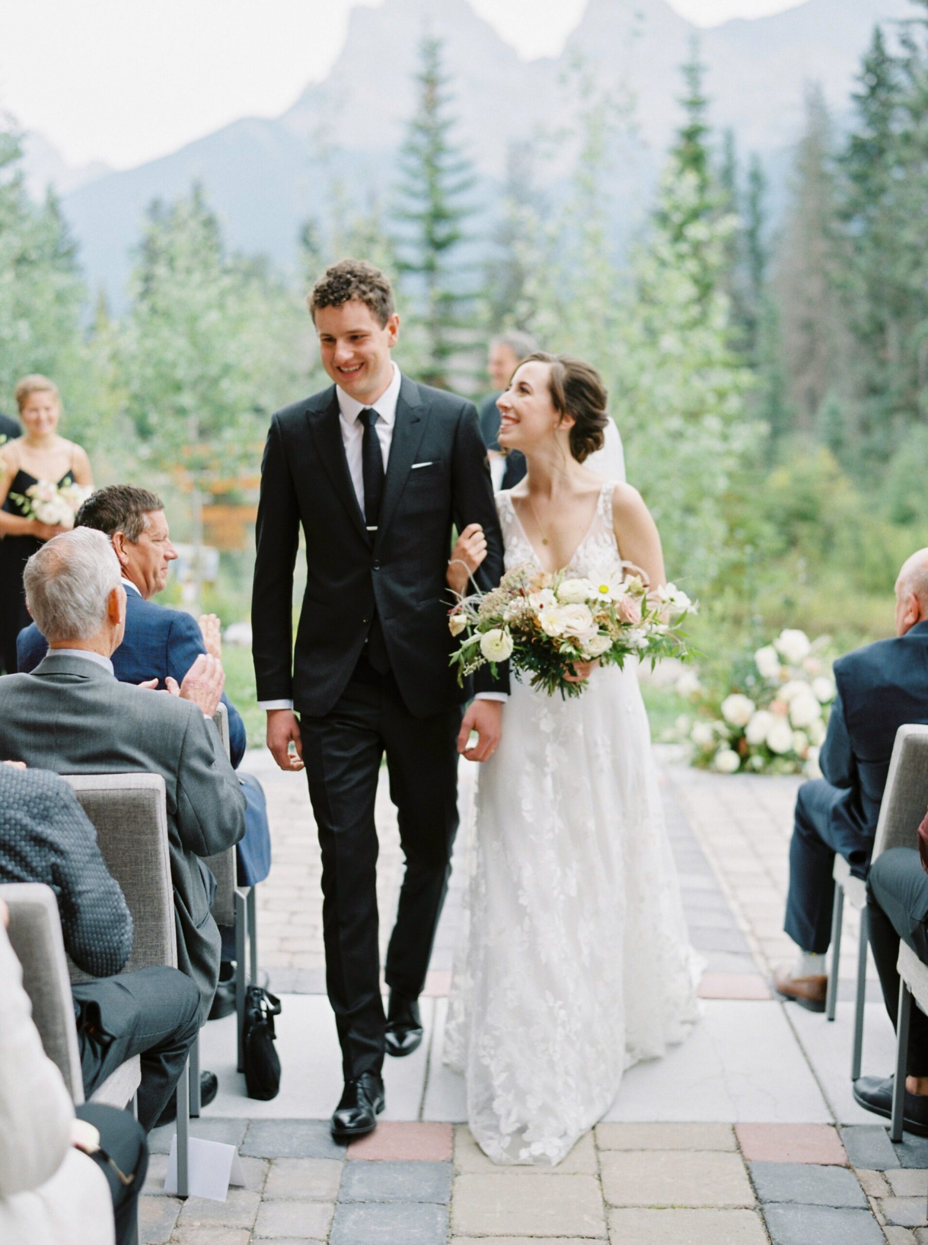  Floral ceremony decor arch alternatives | mountain backdrop | The Malcom Canmore Wedding Photographer | Fine Art film wedding photoraphy | portra 400 