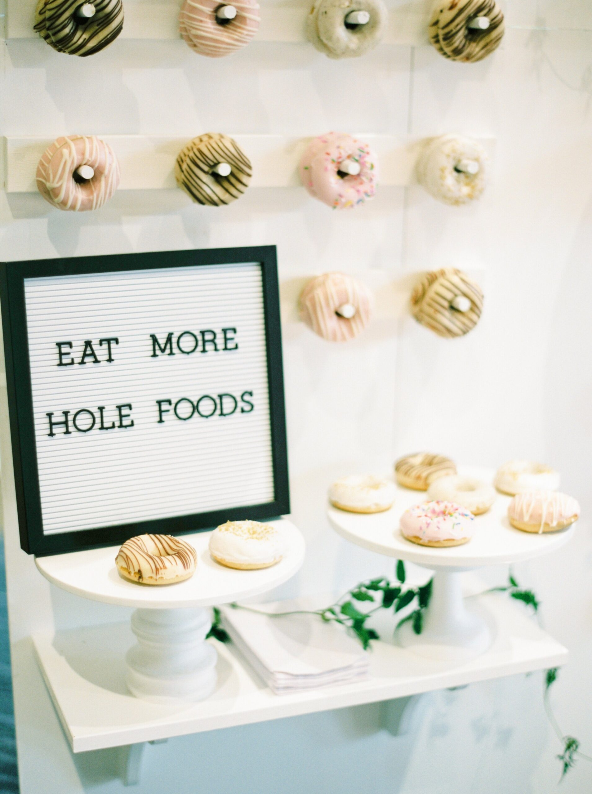  Donut wall reception decor | The Malcom Canmore Wedding Photographer | Fine Art film wedding photoraphy | portra 400 