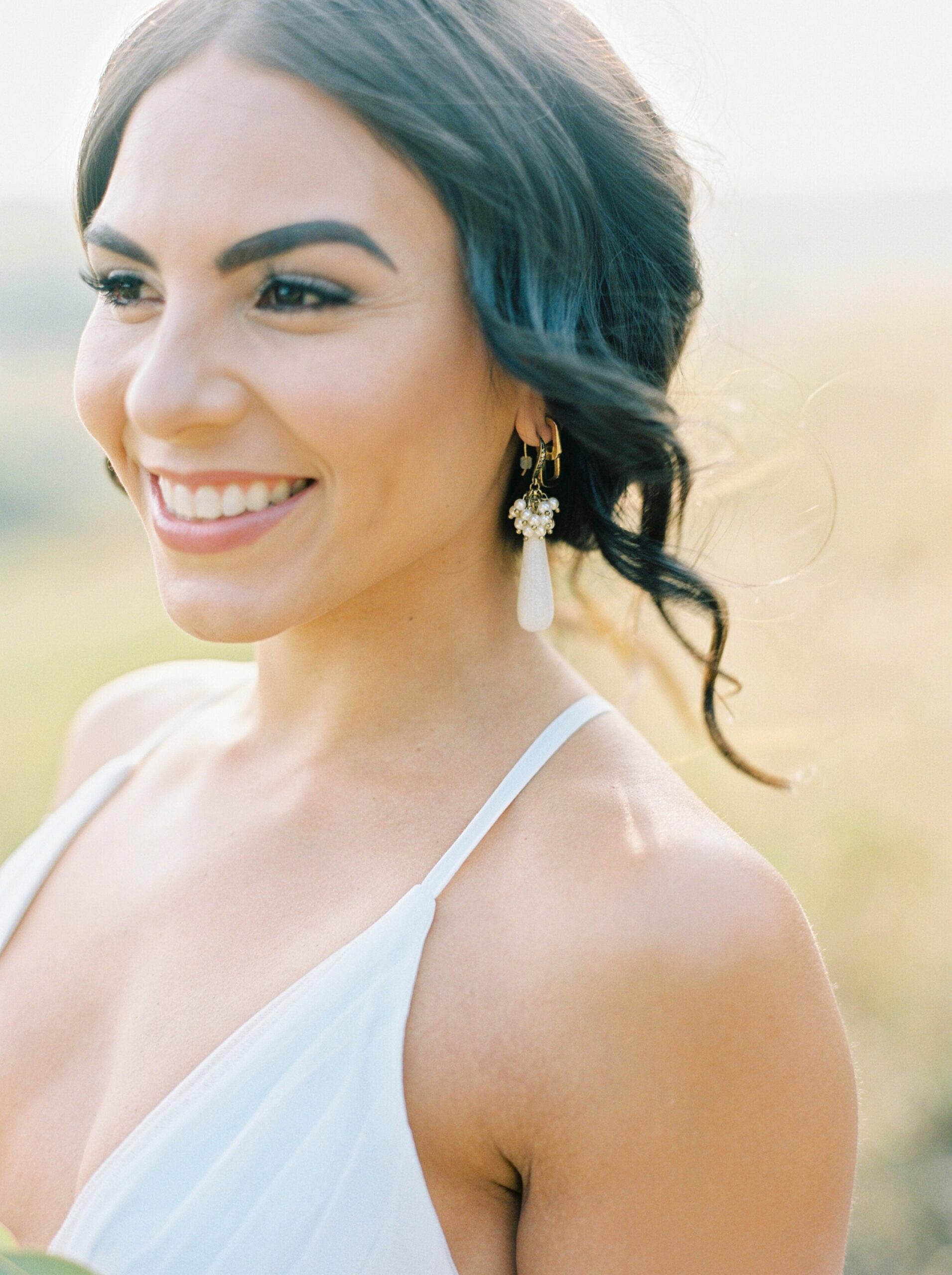  Bridal jewlery minimal drop earrings | Rocky Mountain Bride Magazine Feature | The Rdige Okotoks Bridal Editorial | Boho hats | film photographer 