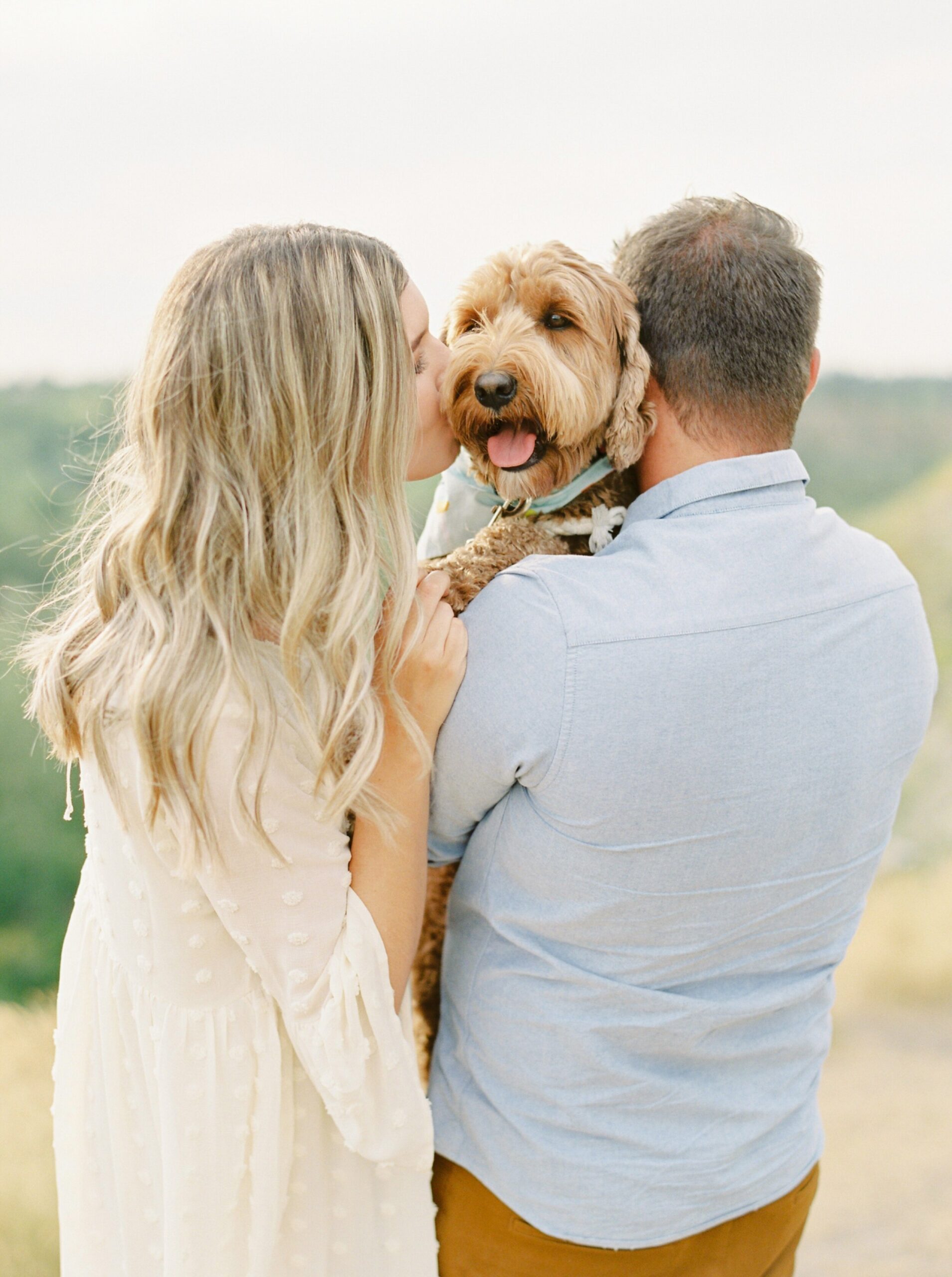  Couples session date night ice cream and a dog walk at the beach | adventure session | golden doodle photo shoot | Justine Milton fine art film photographer portra 400 