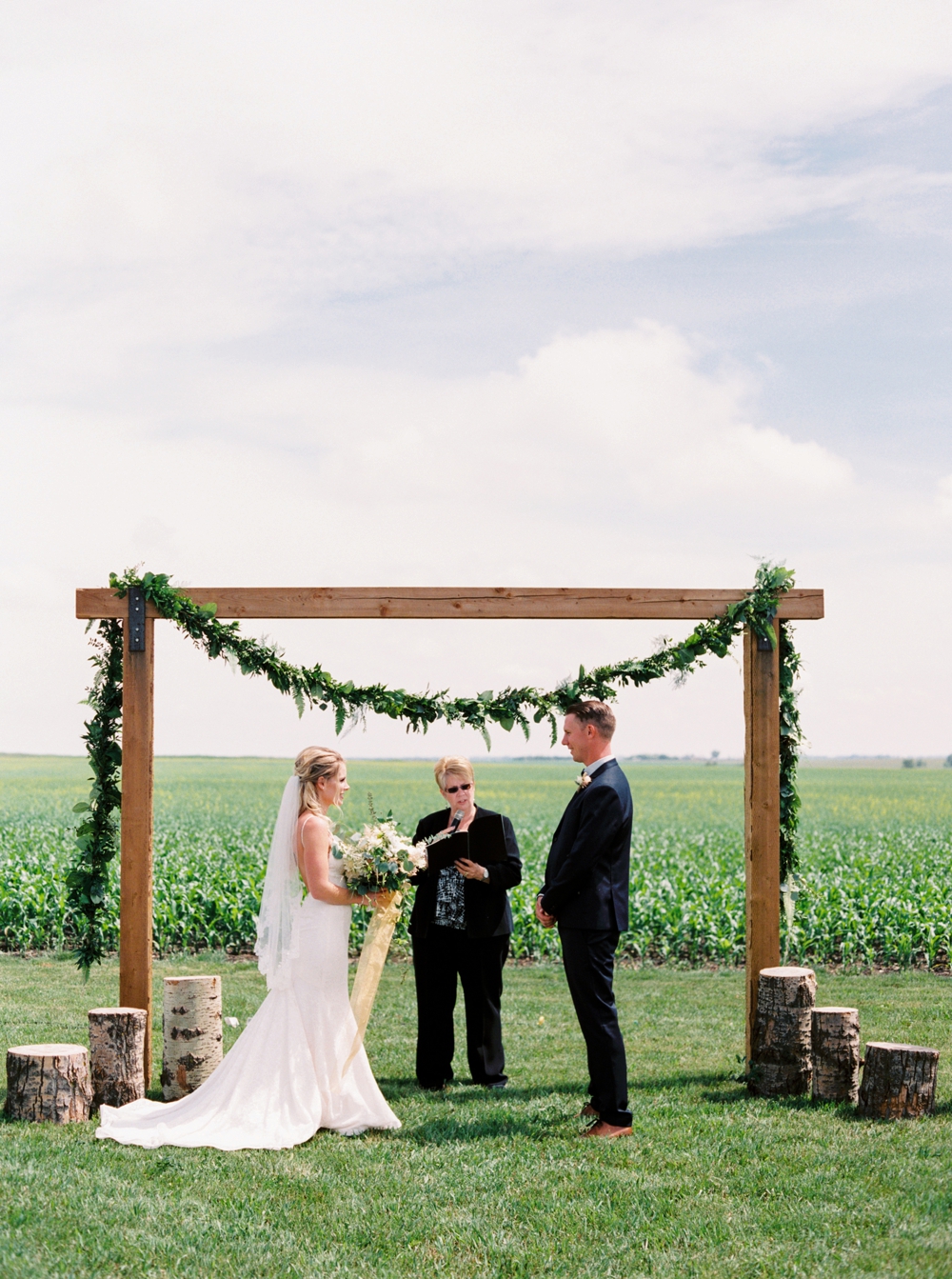 Calgary Wedding Photographers | Willow Lane Barn Olds Wedding | Alberta Wedding Photography | Outdoor Wedding Ceremony | Rustic Wedding | Fine Art Film Photographer | Neutral Color Palette