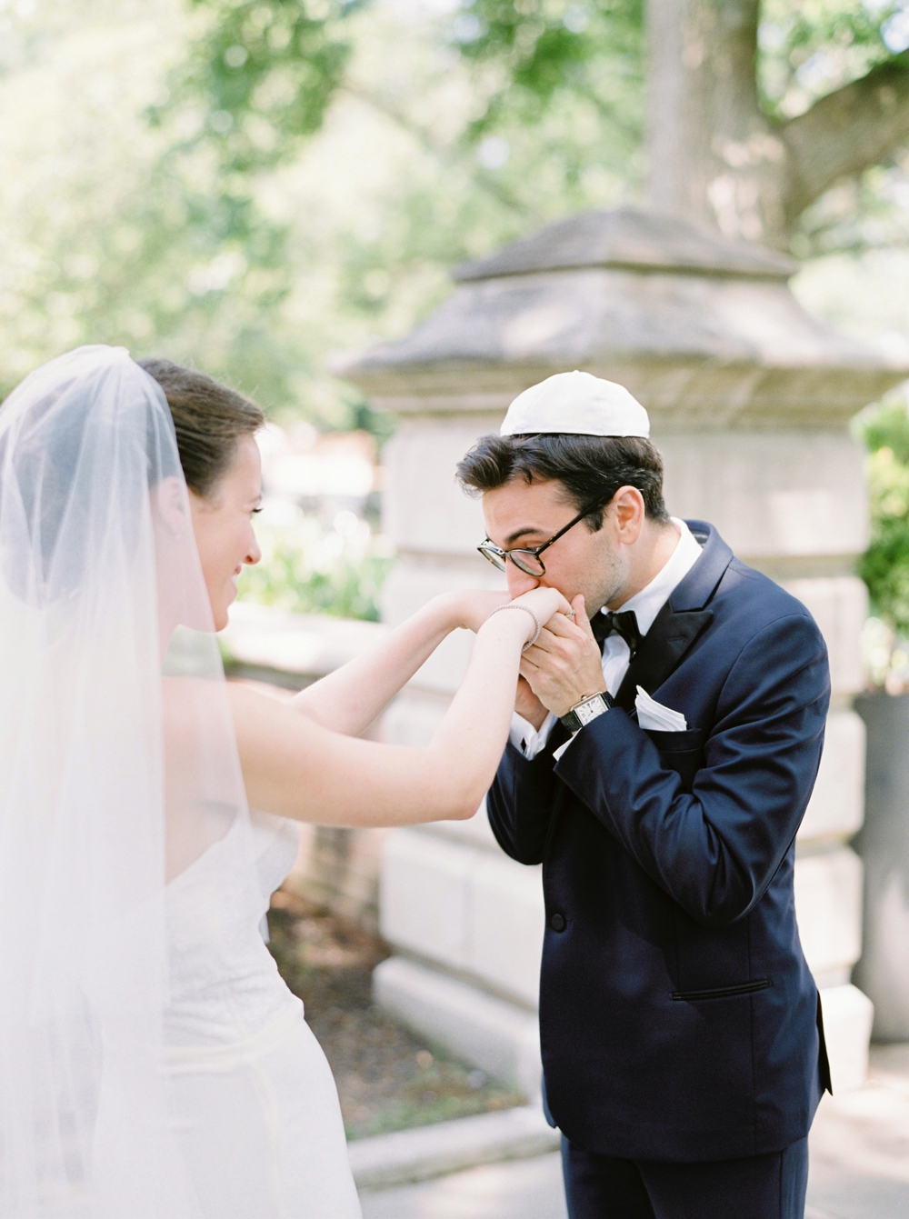 first look | Jewish Wedding | New York Wedding Photographers | Brooklyn Dyker Heights Golf course | Justine Milton fine art film wedding photographers