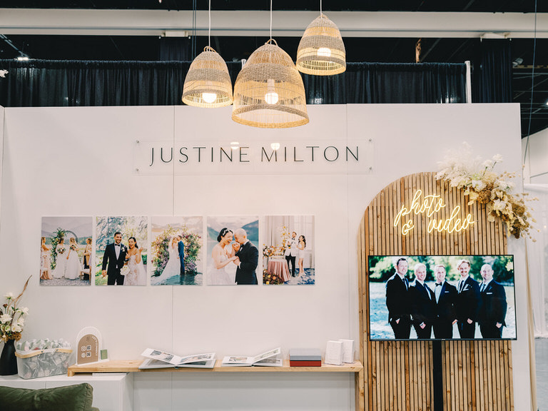 Justine Milton Photography Wedding Fair Booth design, Calgary Alberta