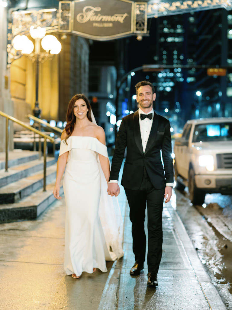 Portrait of Bride and Groom - Downtown editorial style wedding photography