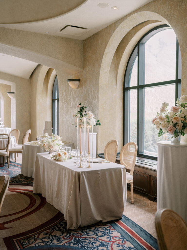 Ivor Petrak room at the Fairmont Banff Springs Hotel for an intimate wedding captured by Banff Wedding Photographer Justine Milton