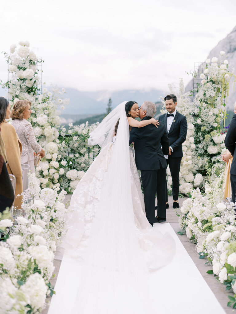 Fairmont Banff Springs wedding ceremony on the terrace